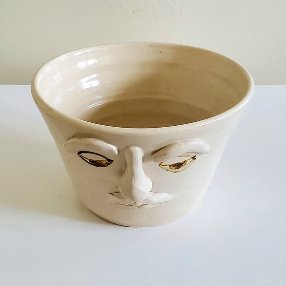 Two Faced Studio Art Bowl, Signed - Picture 14 of 16